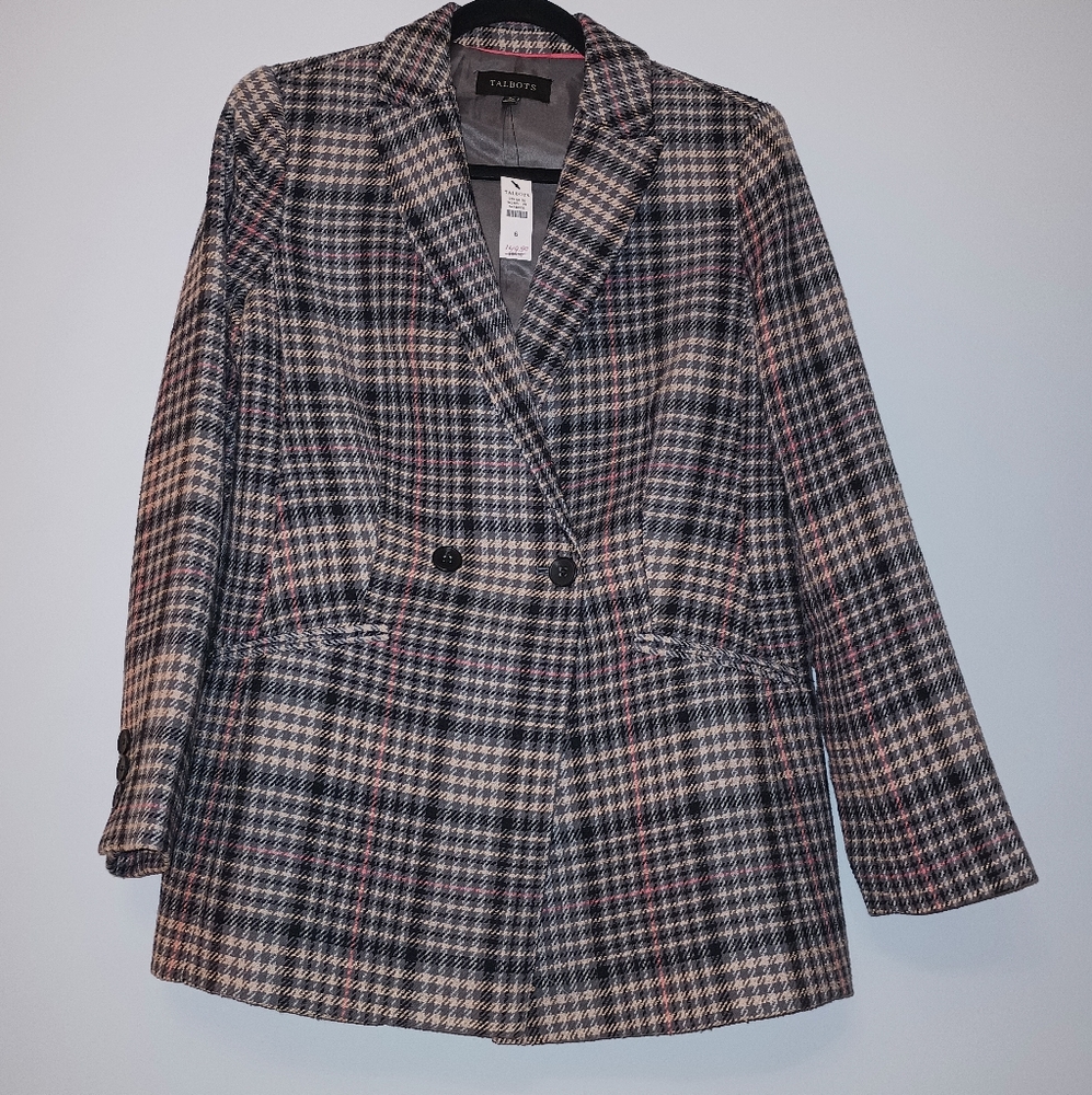 Talbots Bradwell Plaid Blazer NWT 6